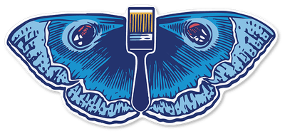 Blue Moth Painting logo