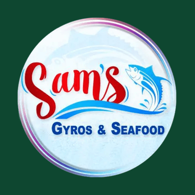 Sam gyros and seafood logo