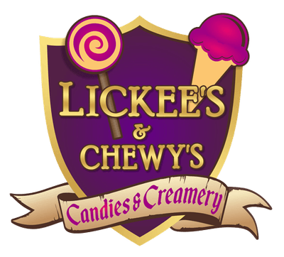 Lickey's & Chewy's Candies & Creamery logo
