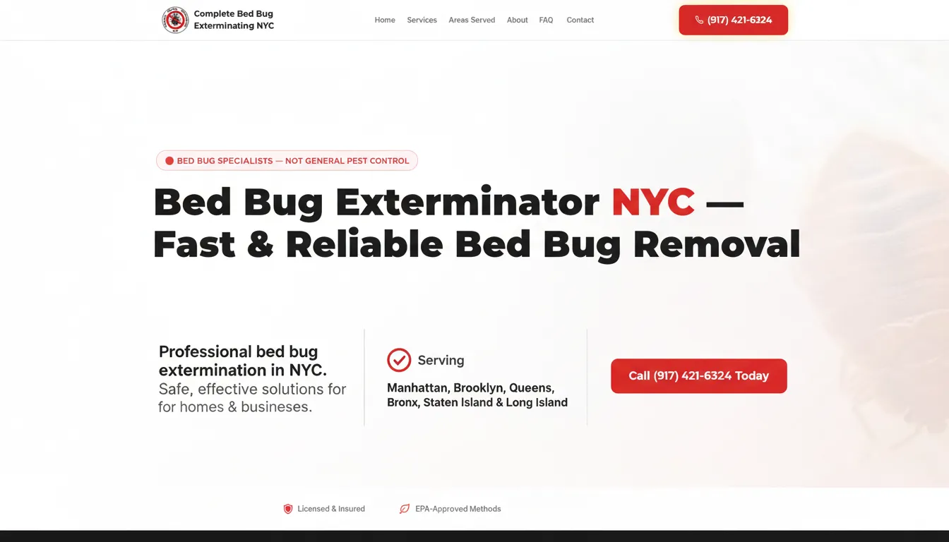 Complete Bed Bug Exterminating NYC